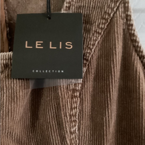 Le Lis Boutique Tan Brown Corduroy Jumper Dress Women’s Medium NWT - Picture 4 of 5